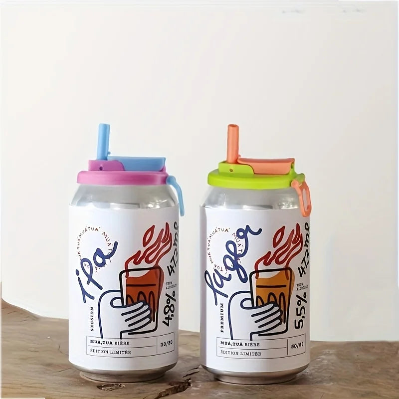 Reusable Soft Drink Can Lid. Soda Drink Can Lid Can Be Used for Beverages, Juices, and Soft Drinks, and Comes with A Straw