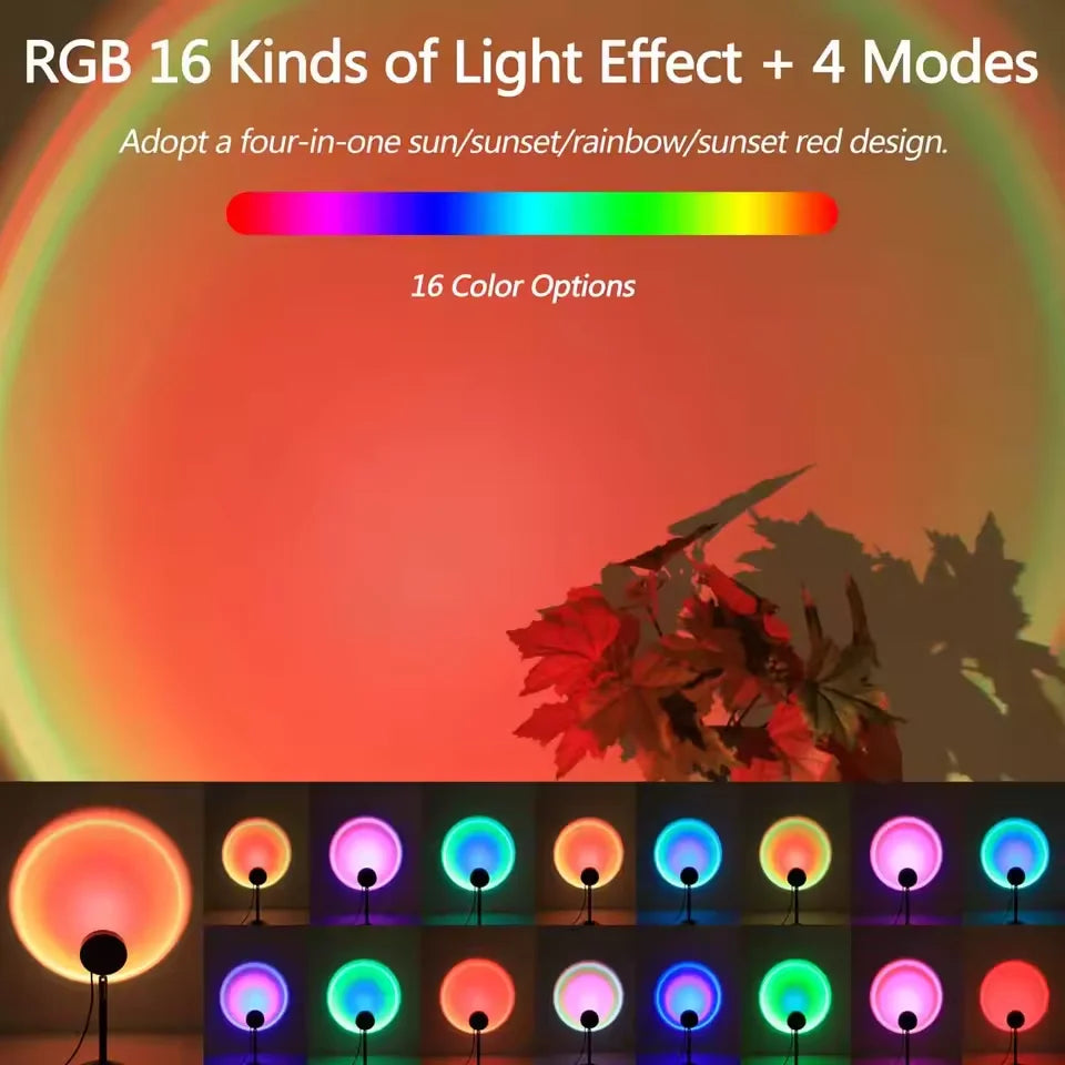 Sunset Projection Lamp – Romantic LED Sunset Light for Bedroom, Aesthetic Room Decor & Photography