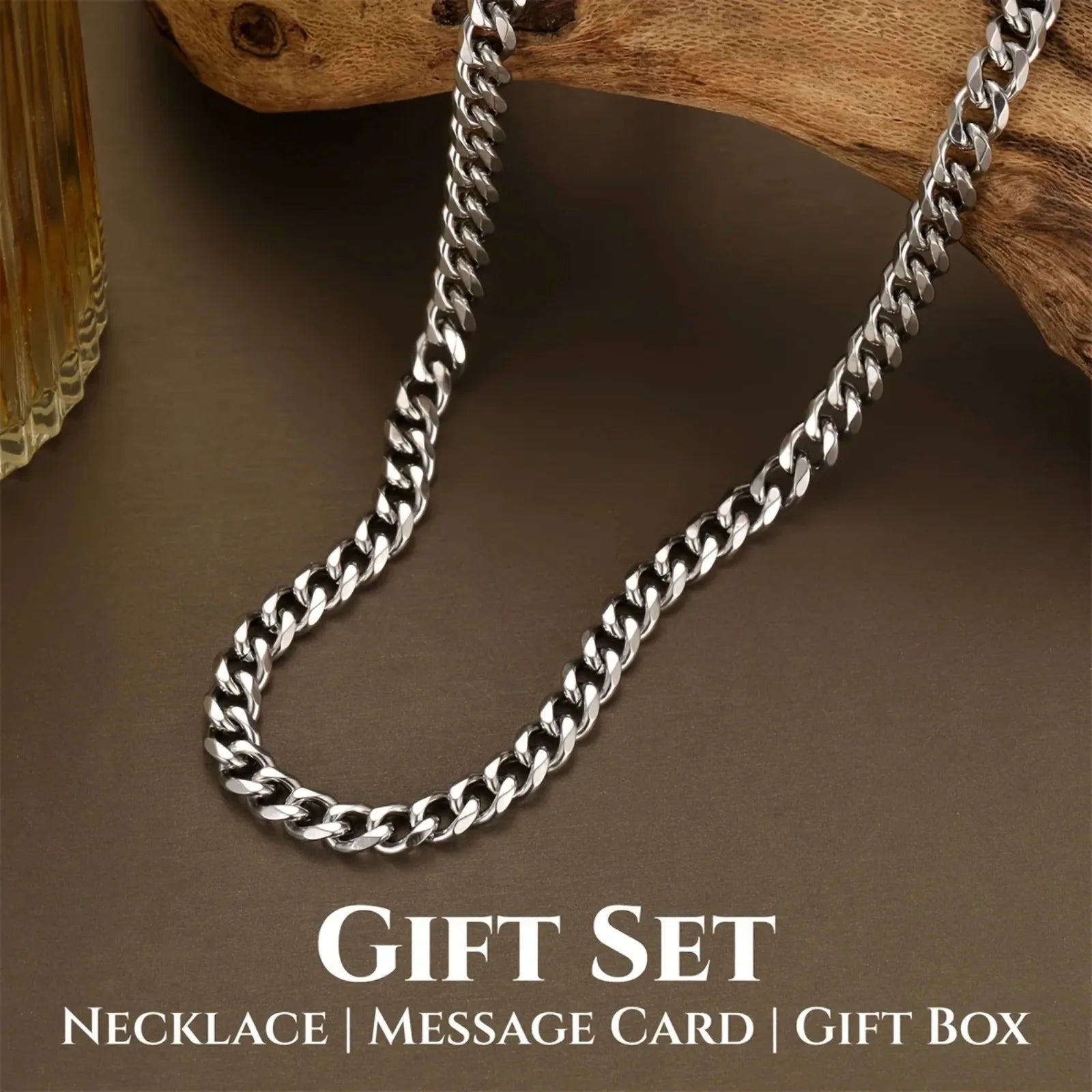To My Boyfriend High Quality Cuban Chain Necklace, Promise Necklace, Anniversary Gift Birthday Gift for Boyfriend, Card & Box