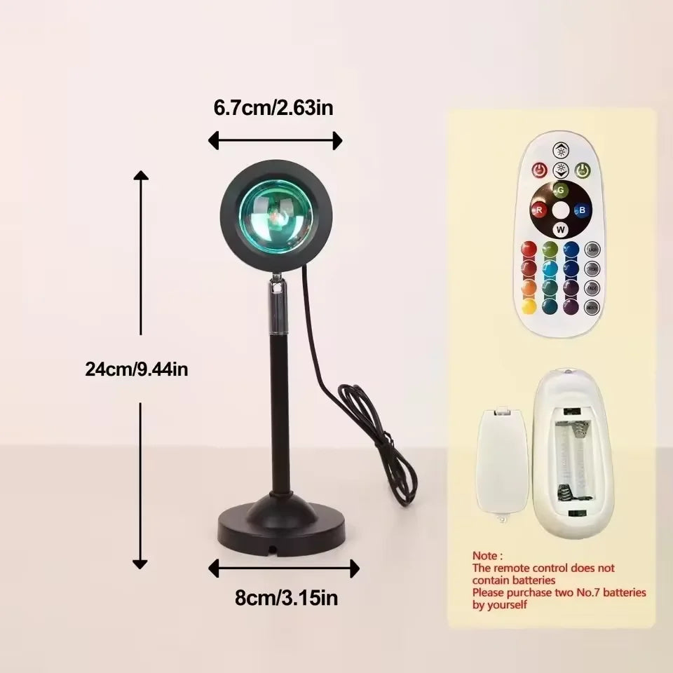 Sunset Projection Lamp – Romantic LED Sunset Light for Bedroom, Aesthetic Room Decor & Photography