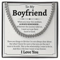 To My Boyfriend High Quality Cuban Chain Necklace, Promise Necklace, Anniversary Gift Birthday Gift for Boyfriend, Card & Box
