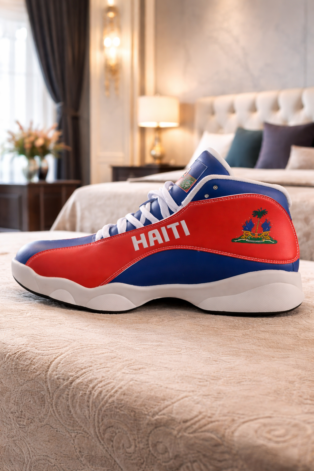 Shoes men with haitian flag design