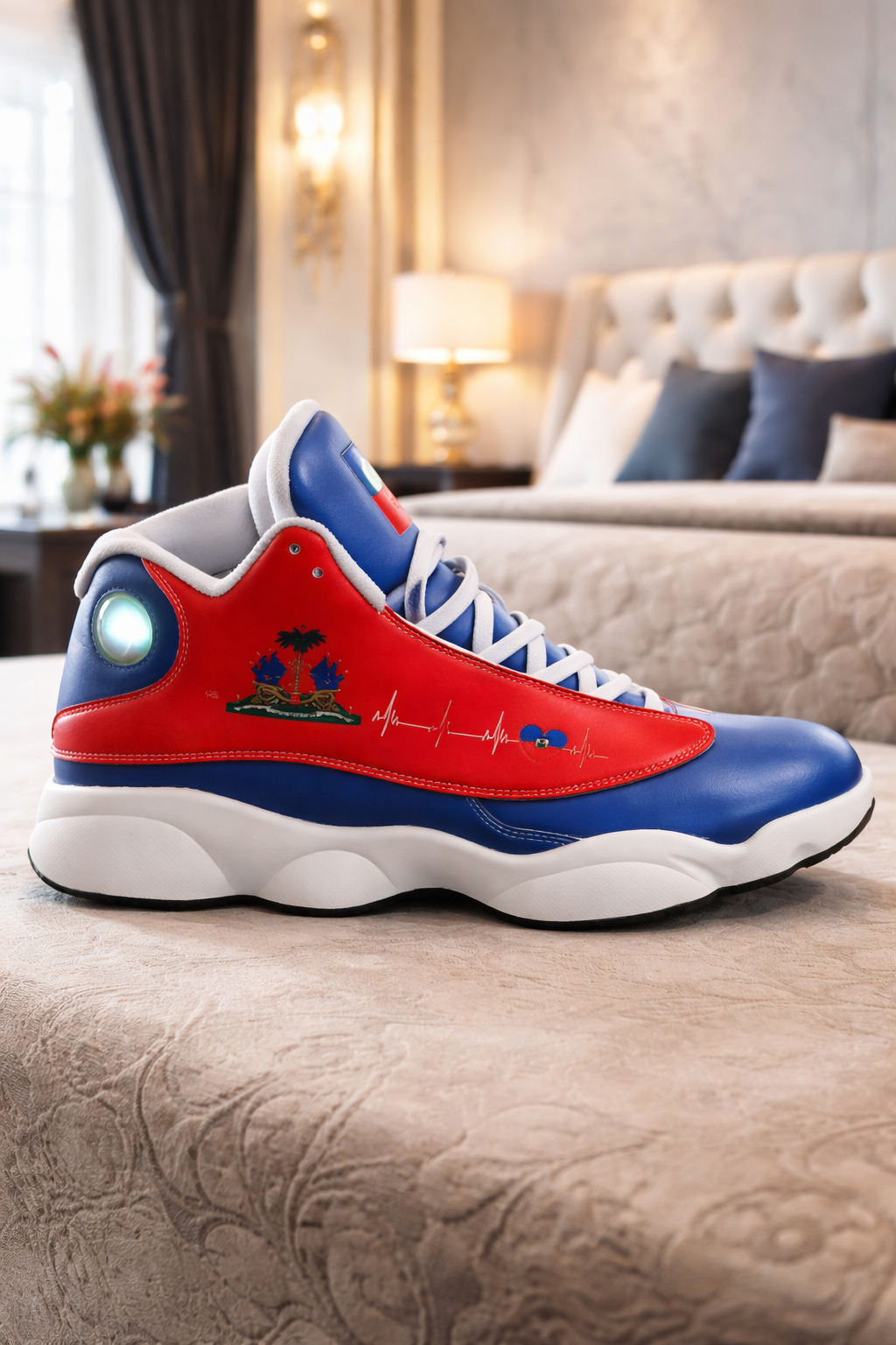 Shoes men with haitian flag design